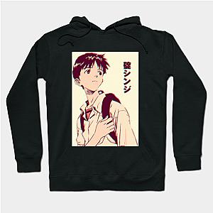 Evangelion Hoodie - Evangelion Shinji Ikari Japanese Text Hoodie