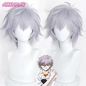 Evangelion Cosplays - 37cm Kaworu Nagisa Purple Gray Wig EVA Cosplay