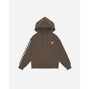 Evangelion Hoodies - Printed Double Sides Brown Pullover Hoodie