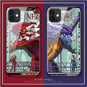 Evangelion Phone Case - Evangelion Anime Glass Shell Back Cover Case For iPhone
