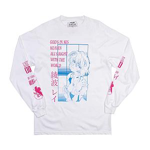 Evangelion Sweatshirt - Anime REI EVA Fashion White Pullover Sweatshirt