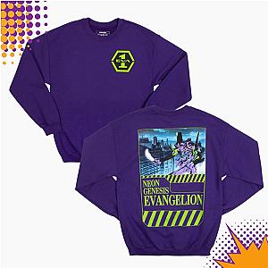 Evangelion Sweatshirt - Anime Evangelion EVA Fashion Purple Pullover Sweatshirt