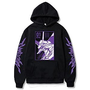 Japan Anime Evangelion Hoodie - EVA 01 Printed Pullovers Casual Hoodies