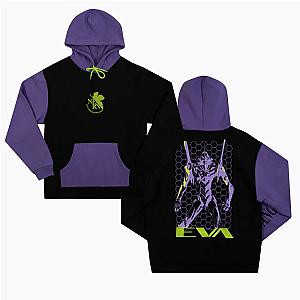 Japan Anime Evangelion Hoodie - EVA Colorblock Print Pullovers Casual Hoodies
