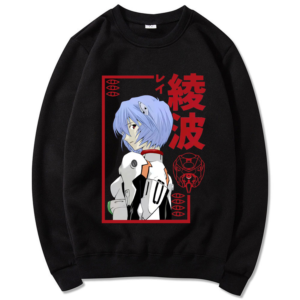 Rei Ayanami Japanese Anime Casual Crewneck Sweatshirts Men s Manga Hipster Sweatshirt Unisex Oversized Sweatshirt Homme - Evangelion Merch