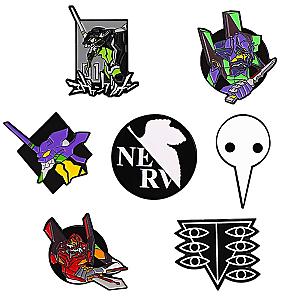 Evangelion Anime Enamel Pins Brooch Badges on Backpack