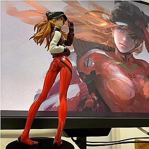 24CM Anime NEON GENESIS EVANGELION EVA Asuka Langley Soryu Cat Ear Cap Figure Model Toys