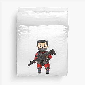 Cute Chibi Everlast Foundation Guard C with Machine gun Duvet Cover