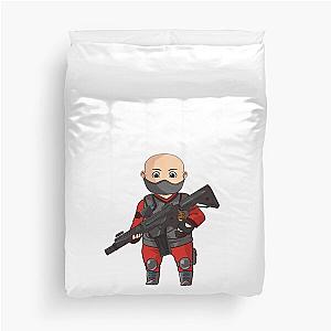 Cute Chibi Everlast Foundation Guard B with Machine gun Duvet Cover