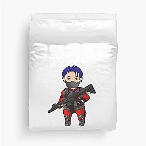 Cute Chibi Everlast Foundation Guard A with Machine gun Duvet Cover