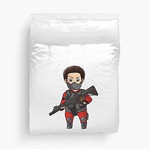 Cute Chibi Everlast Foundation Guard D with Machine gun Duvet Cover