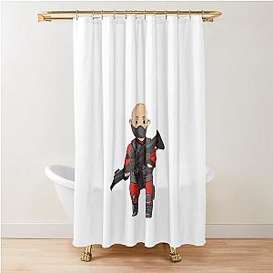 Cute Chibi Everlast Foundation Guard B with Machine gun Shower Curtain