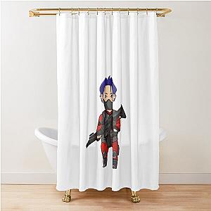 Cute Chibi Everlast Foundation Guard A with Machine gun Shower Curtain