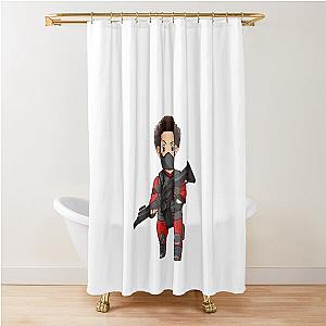 Cute Chibi Everlast Foundation Guard D with Machine gun Shower Curtain