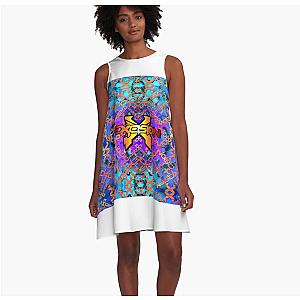 Excision Psychedelic Neon Kaleidoscope Fan Art A-Line Dress Premium Merch Store