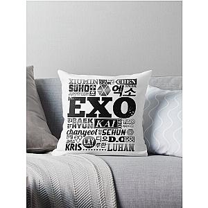 EXO Font Collage Throw Pillow