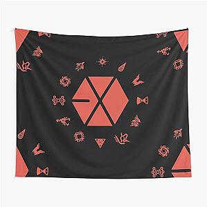 EXO Logo Kpop Group Members Tapestry