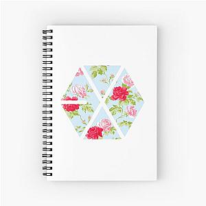 EXO - Blue Floral Spiral Notebook