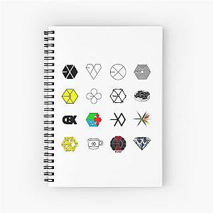 all exo logos chronological  Spiral Notebook