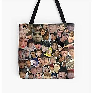 EXO - Meme Face Collage All Over Print Tote Bag