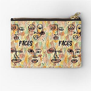 Abstract Line Art: Faces Zipper Pouch