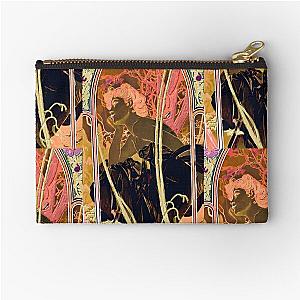 Fresh faces. Dark coral forest lady (Alphonse Mucha) Zipper Pouch