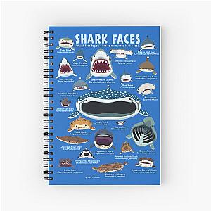 Shark Faces Spiral Notebook