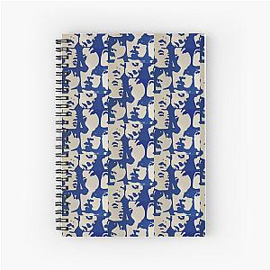 People's Faces In Blue And White Digital Art Spiral Notebook