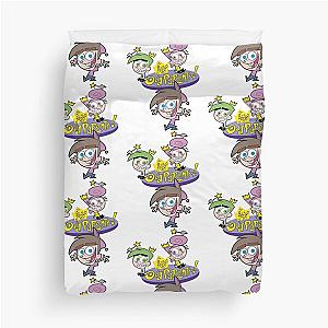 The Fairly OddParents Cosmo Wanda And Timmy Title Logo Duvet Cover