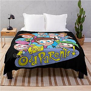 Retro Vintage Nickelodeon The Fairly Oddparents Cast Christmas Throw Blanket