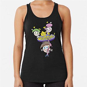 The Fairly OddParents Cosmo Wanda And Timmy Title Logo Racerback Tank Top