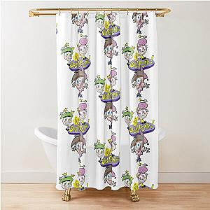 The Fairly OddParents Cosmo Wanda And Timmy Title Logo Shower Curtain