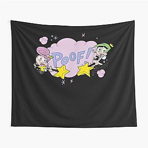 Vintage Nickelodeon The Fairly Oddparents Cosmo And Wanda Poof Christmas Tapestry