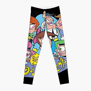 Retro Vintage Nickelodeon The Fairly Oddparents Cast Christmas Leggings