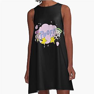 Vintage Nickelodeon The Fairly Oddparents Cosmo And Wanda Poof Christmas A-Line Dress