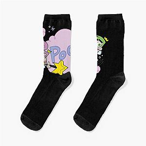 Vintage Nickelodeon The Fairly Oddparents Cosmo And Wanda Poof Christmas Socks