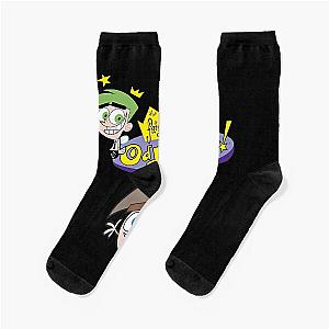 The Fairly OddParents Cosmo Wanda And Timmy Title Logo Socks