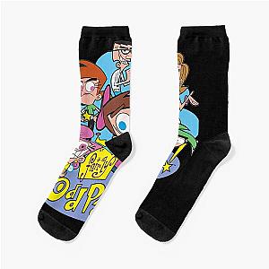 Retro Vintage Nickelodeon The Fairly Oddparents Cast Christmas Socks