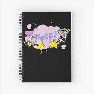 Vintage Nickelodeon The Fairly Oddparents Cosmo And Wanda Poof Christmas Spiral Notebook