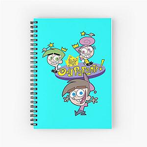 The Fairly OddParents Cosmo Wanda And Timmy Title Logo Spiral Notebook