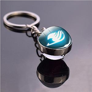 Fairy Tail Keychains - Double Side Glass Ball Guild Logo Crystal Keychain