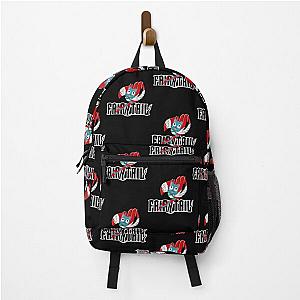 Fairy Tail Backpacks - Black Fairy Tail and Red Happy Logo, Anime   Backpack RB0607