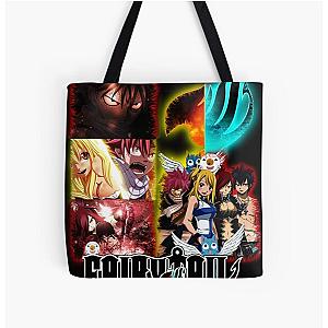 Fairy Tail Bags - Natsu, Erza, Gray y Lucy All Over Print Tote Bag RB0607