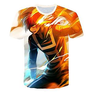 My Hero Academia Merch - Shoto Fire and Ice Printed 3D My Hero Academia T-Shirt