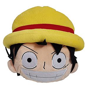 Anime Plushies - One Piece Kawaii Luffy Face Cushion Plush