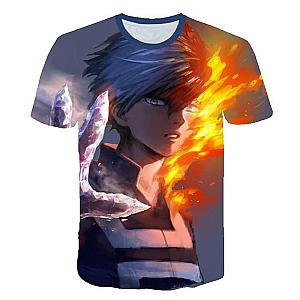 My Hero Academia Merch - Fire and Ice Character Printed 3D My Hero Academia T-Shirt