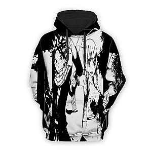 Fairy Tail Hoodies - Lucy and Natsu Blaack &amp; White  Hoodie IPW