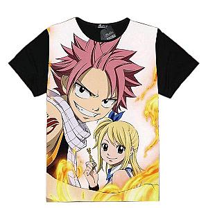 Fairy Tail T-Shirts - Natsu &amp; Lucy on White T-Shirt IPW