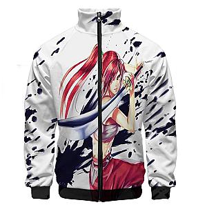 Fairy Tail Jackets - Erza Scarlet  Clear Heart Clothing Embossed Ink  Zip Up Sweatshirt Jacket IPW