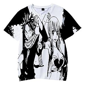 Fairy Tail T-Shirts - Natsu Lucy Power Up Manga Sketch Style Fire  T-shirt IPW